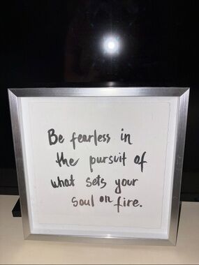 Inspirational Framed Quote Wall Art — Silver Frame, White Background
